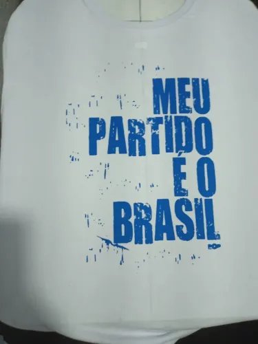 camiseta de algodao unissex nova meu partido é o brasil