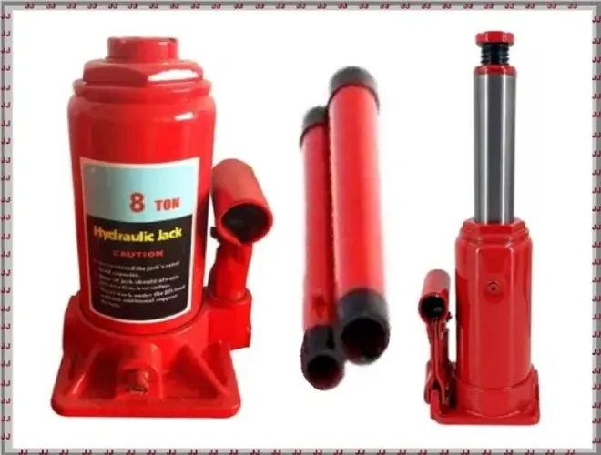 Macaco hidráulico 8 toneladas - tipo garrafa - elevação 34 cm