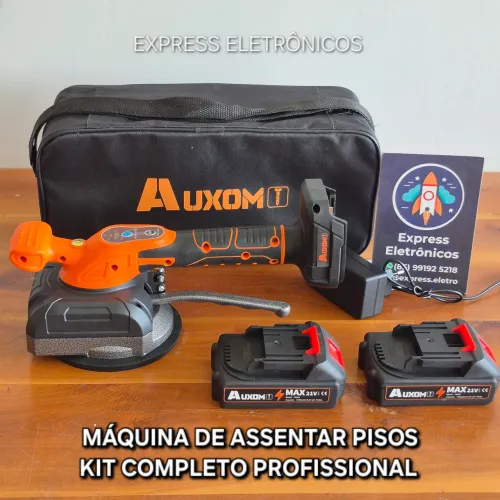 MÁQUINA DE ASSENTAR PISOS VENTOSA VIBRATÓRIA PROFISSIONAL COM 2 BATERIAS E CASE