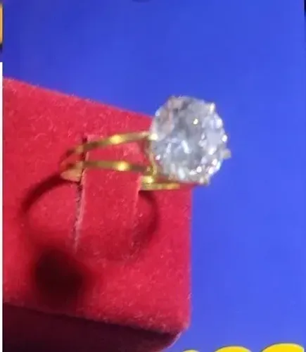 Anel Solitário Pedra Zircônia 10 mm Peso 2 Gramas Todas Cores de Pedras
