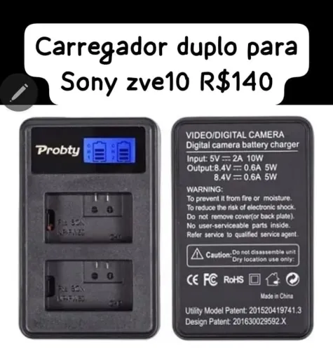 Carregador duplo para cameras sony 