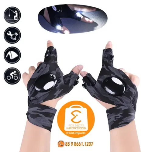 Par de Luva de Pesca com Led BOM-7114