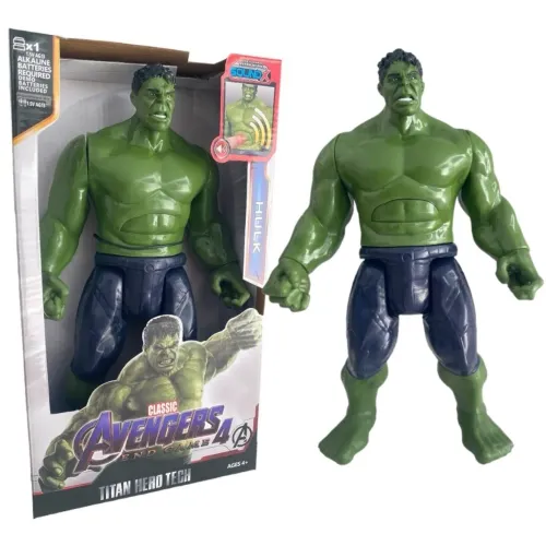 Boneco importado articulado Hulk possui som 30cm