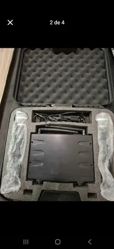 Microfone sem fio Karsect mão duplo Recarregável KRD200 