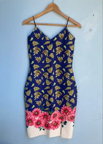 Vestido Feminino Estampado, Tam P (Novo)