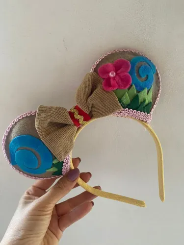 Tiara de orelhas artesanal Moana Disney 