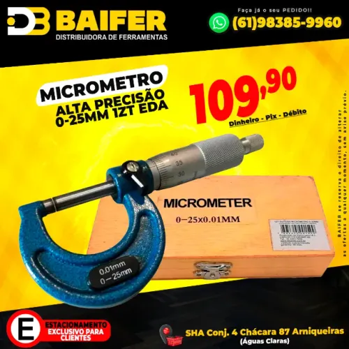 Micrometro 0-25mm 1zt Eda