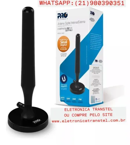 Antena Digital Interna E Externa Hdtv 4 Em 1 Prohd-2400 Proeletronic