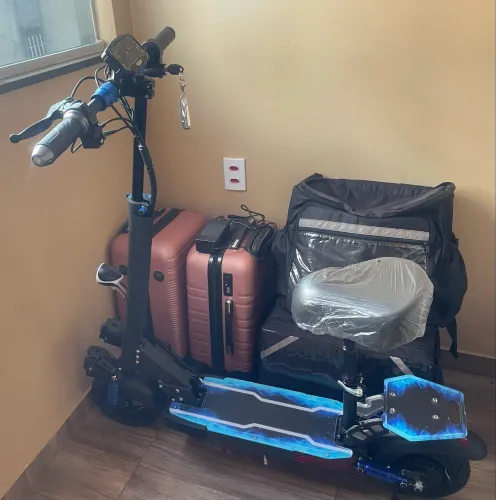 Patinete Elétrico com Banco 500w Amortecedor adulto 10ah com alarme e Bluetooth