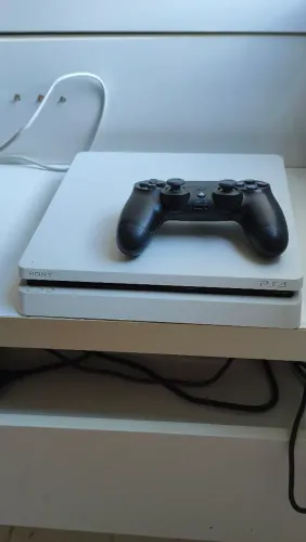 PS4 Slim Branco (Glacier White) + Controle + Vários Jogos Mídia Digital