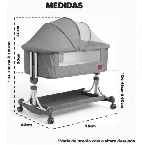 PIPDIP Berço De Balanço Para Bebês, Colchão, Mosquiteiro