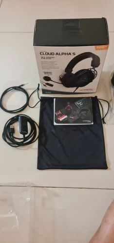 Headset Gamer HyperX Cloud Alpha S 7.1 - Completo na Caixa + Placa USB (Vendo/Troco)