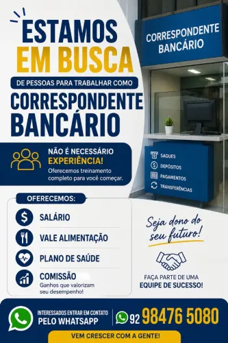 Vagas para correspondente sem ou com experiência