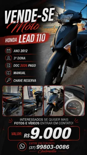 Vende-se Honda Lead 110 - Ano 2012
