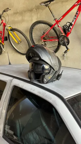 Capacete Articulado Bieffe Dynamic Robocop Com Óculos Solar Preto Fosco Dynamic Fosco