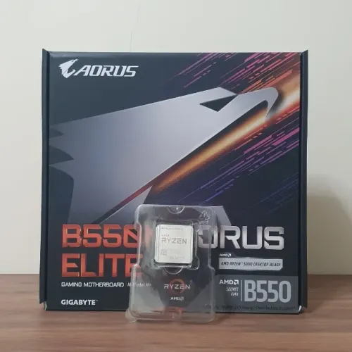 KIT UPGRADE RYZEN 5 5500X3D + B550 AORUS ELITE NOVO!