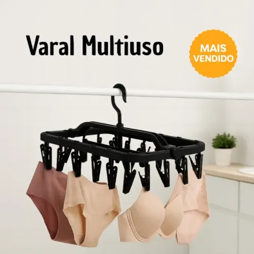Varal portátil 26 prendedores color