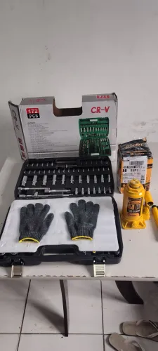 Maleta de ferramentas 172 PCs e Macaco Hidráulico