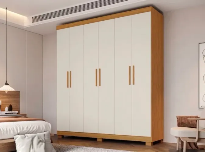 Guarda Roupa Lana ACP 100% MDF, 06 Portas e 02 Gavetas - Entrega Imediata;