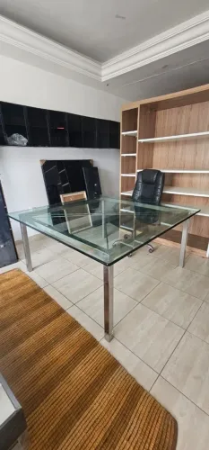Mesa 8 Lugares Inox Escovado Vidro 20mm 160x160