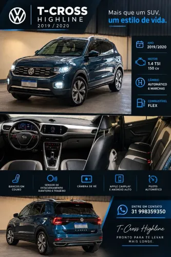 Volkswagen T-Cross Highline 1.4 TSI Flex 16V 5P AUT 2020