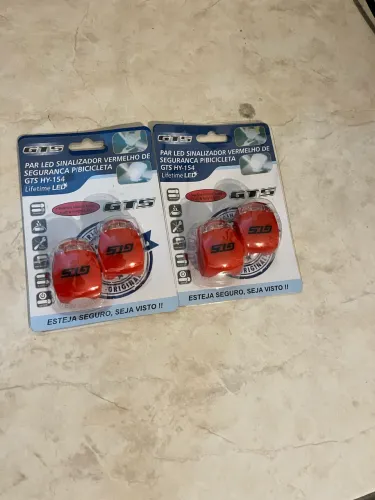 Par led sinalizador vermelho para bicicleta