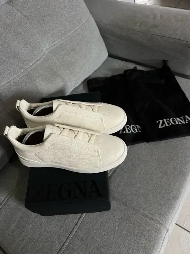 TÊNIS ZEGNA TRIPLE STITCH BRANCO - 41/42