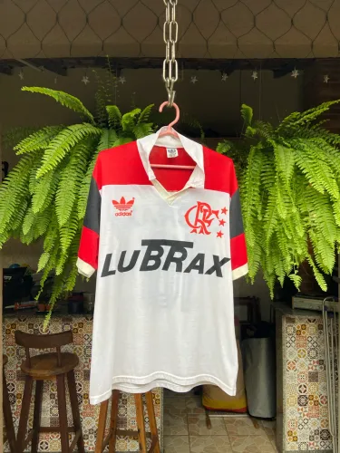 Camisa Flamengo Adidas Original Branca anos 80 Lubrax