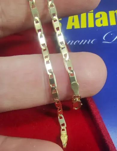 Piastrine Pulseira Ouro 18 Kilates Peso 4.15 Gramas 22 Cm 3 mm