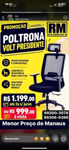 Cadeira Giratória Presidente Volt