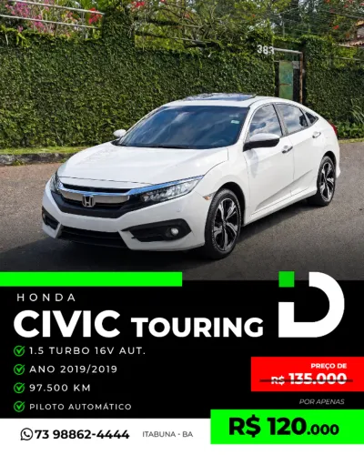 Honda Civic Sedan Touring 1.5 Turbo 16V Aut.4p 2019