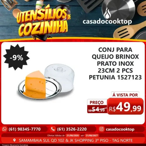 Conjunto para Queijo Brinox Petúnia 2 Peças Aço Inox Cód: 1527/123