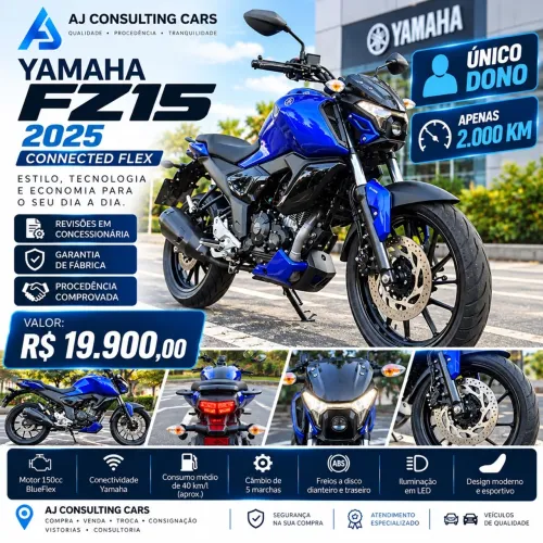 Yamaha Fz15 2025 com 2 mil km