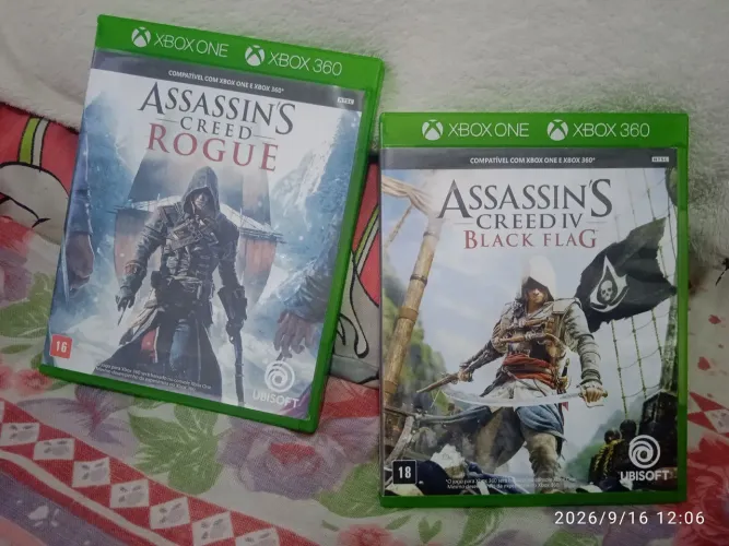 ?Kit 2 Jogos Assassin's Creed Black Flag + Rogue Xbox 360 / Xbox One