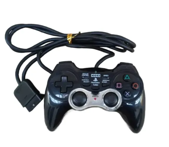Controle Hori Original Playstation 2 Ps2 Raro Preto Turbo