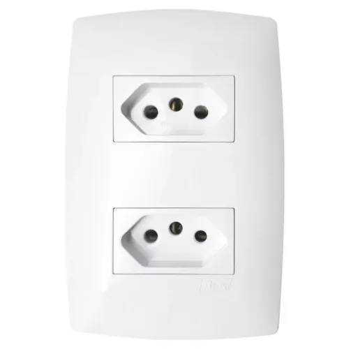 Conjunto Tomada Dupla 20A 250V Blux Home branco