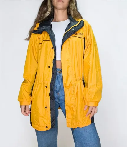 Parka Over Columbia corta vento vintage com capuz feminina Tam M