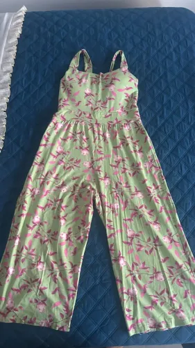 Macacão estampado com barra longa