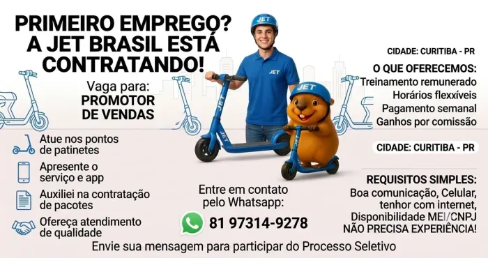 Promotor de Vendas Externo (Primeiro Emprego) - Curitiba/PR