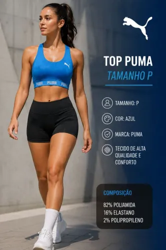 Top azul feminino Puma