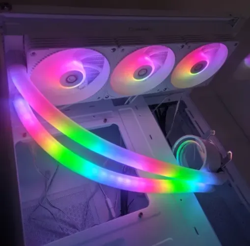Gabinete Gamer Aquário Branco + Water Cooler 360mm ARGB (NOVO)