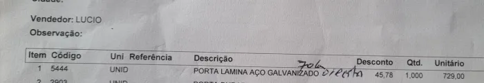 Porta Laminada aço galvanizada tamanho 70 lado direito 
