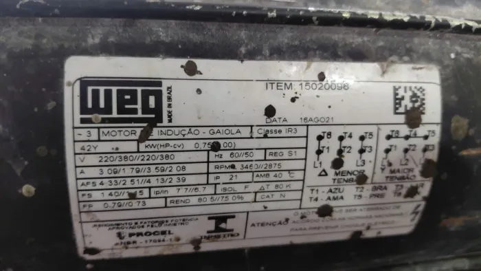 Bomba de 1 polegada trifásico 220v/380v