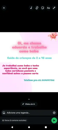 Trabalho como baba 