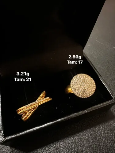 Anéis Femininos de ouro 18k procedência garantia eterna