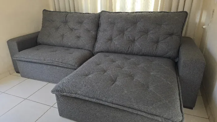 Sofá retrátil Cinza excelente conservação 2,90mt x 1,80mt