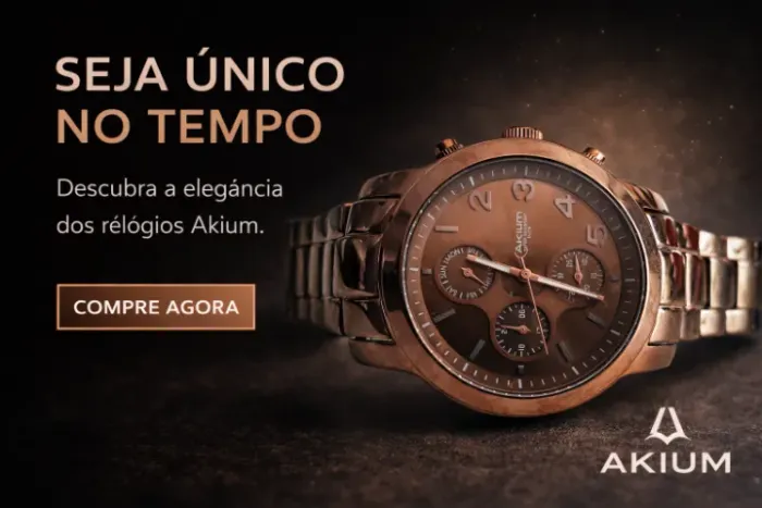 Relógio Akium bronze pulseira de aço (marca exclusiva Vivara)