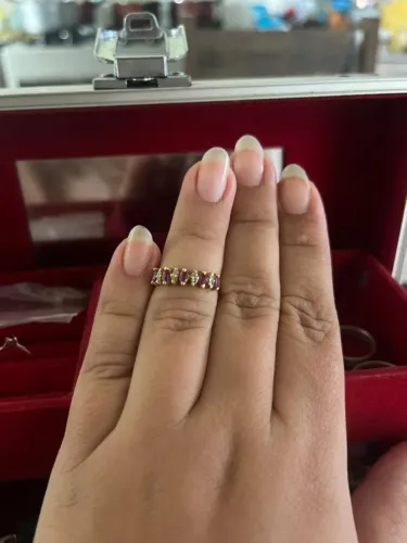 Anel ouro 18k com Rubi e brilhantes
