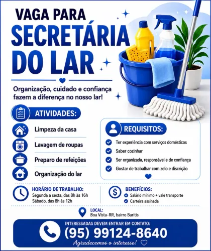 Vaga de auxiliar do lar