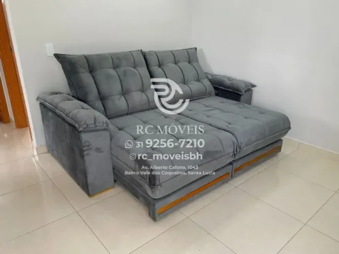 Sofá Retrátil e Reclinável Barcelona Euro Pillow 30cm Molas Ensacadas